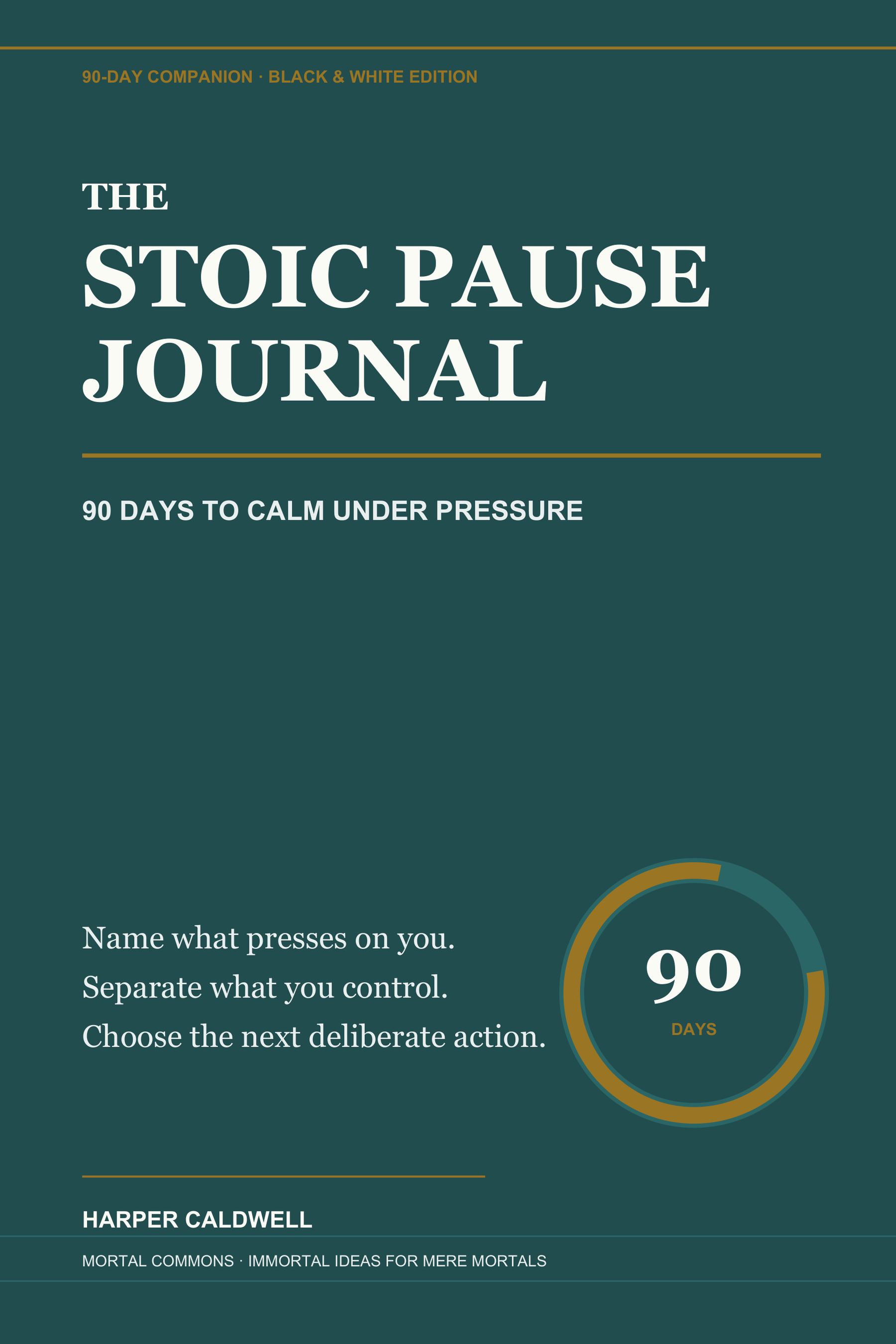 Black and White Edition cover of The Stoic Pause Journal